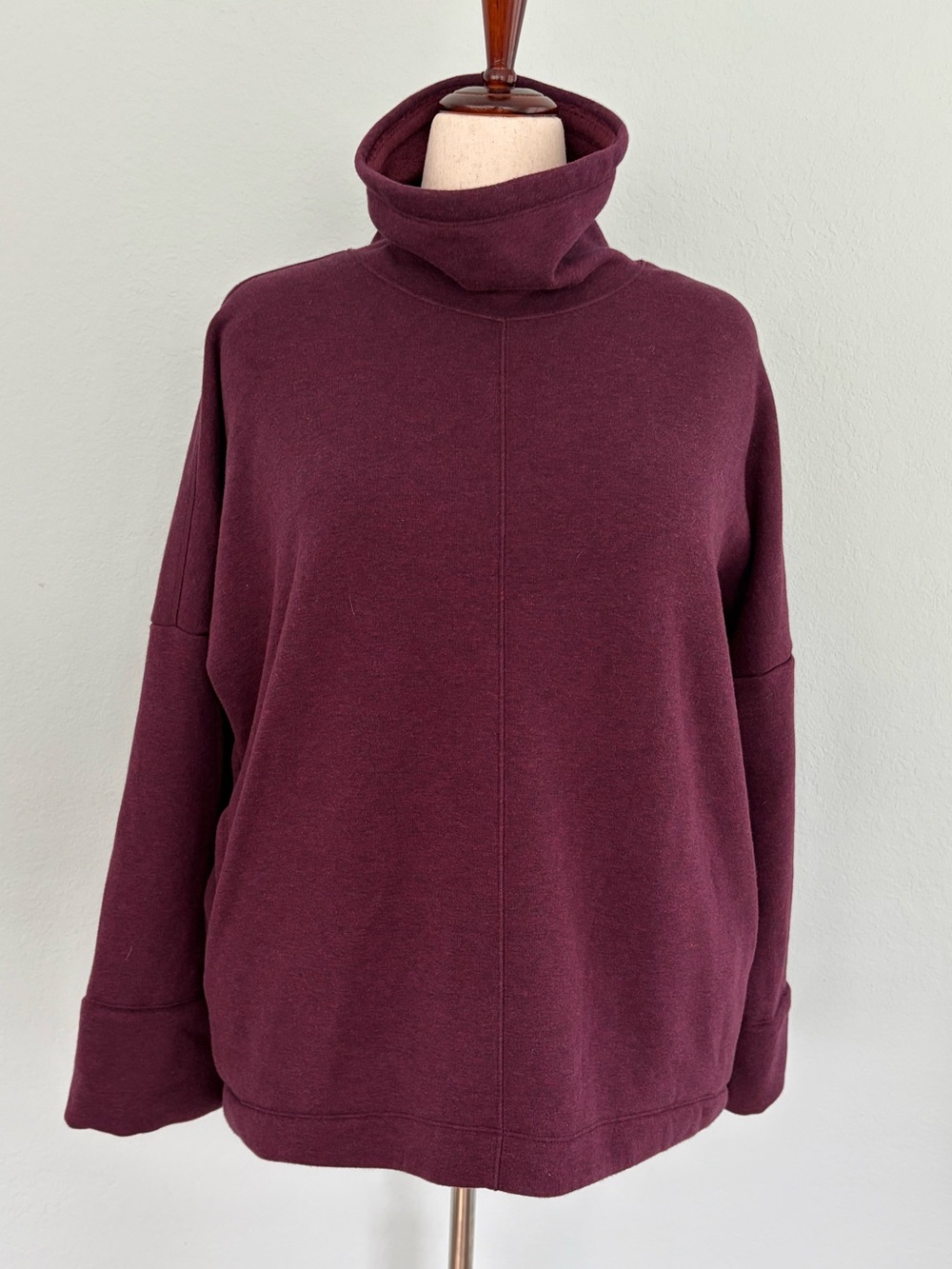 Athleta Cozy Karma Funnel Neck Sweatshirt in Spiced Cabernet - Picture 5 of 14
